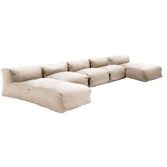 Sofá modular de exterior para 5 personas con 3 sillones y 2 chaise longue | Oviala