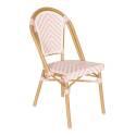 Silla de jardín estilo bistro parisino de aluminio y ratán sintético