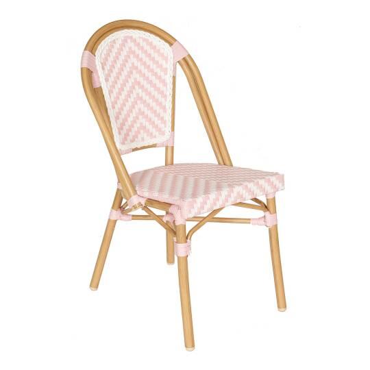 Silla de jardín estilo bistro parisino de aluminio y ratán sintético