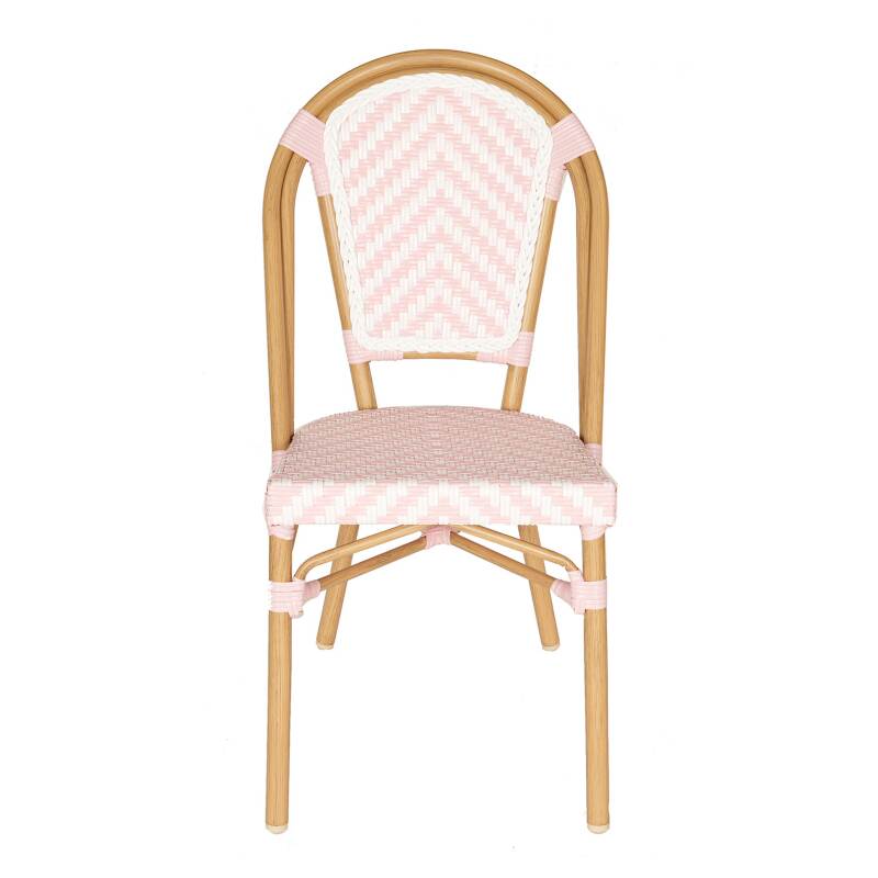 Silla de jardín estilo bistro parisino de aluminio y ratán sintético (2/5)