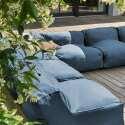 Sofá modular de exterior con 5 sillones, 1 sillón esquinero, 1 chaise longue y 1 puf