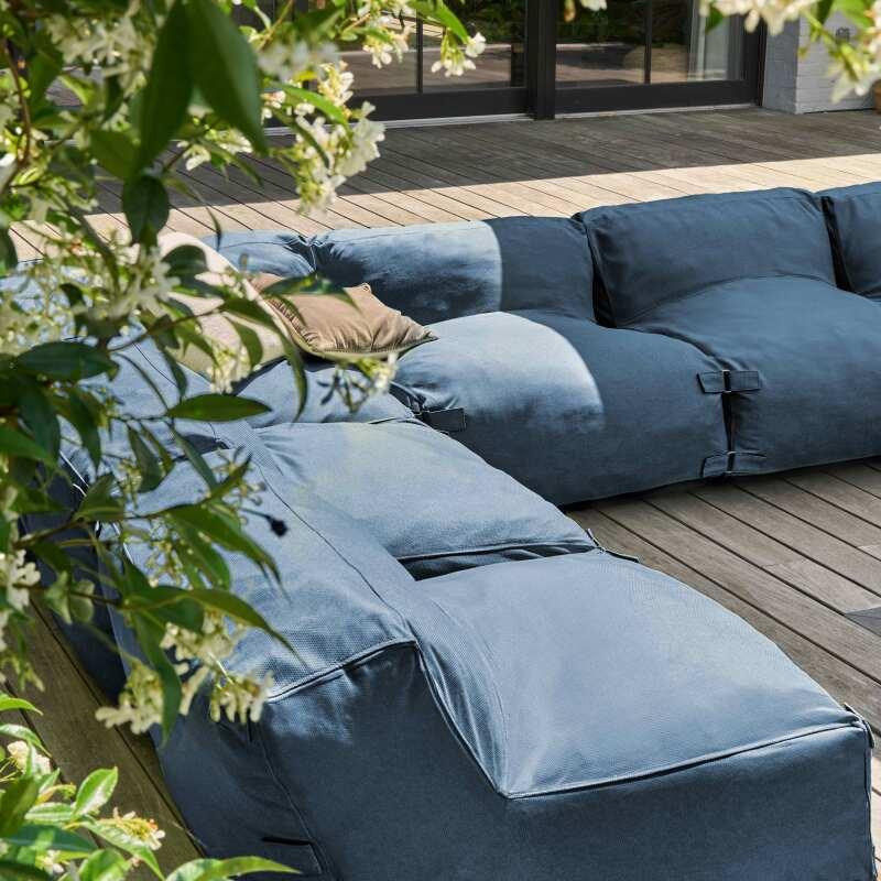 Sofá modular de exterior con 5 sillones, 1 sillón esquinero, 1 chaise longue y 1 puf (6/7)