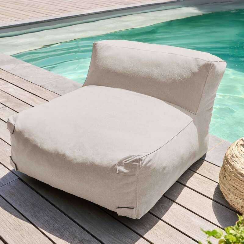 Sofá modular de exterior con 3 sillones, 1 sillón esquinero, 1 chaise longue y 1 puf (3/7)