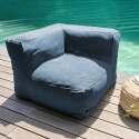 Sofá modular de exterior con 1 sillón bajo, 1 sillón esquinero y 1 chaise longue