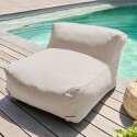 Sofá modular de exterior con 1 sillón bajo, 1 sillón esquinero y 1 chaise longue