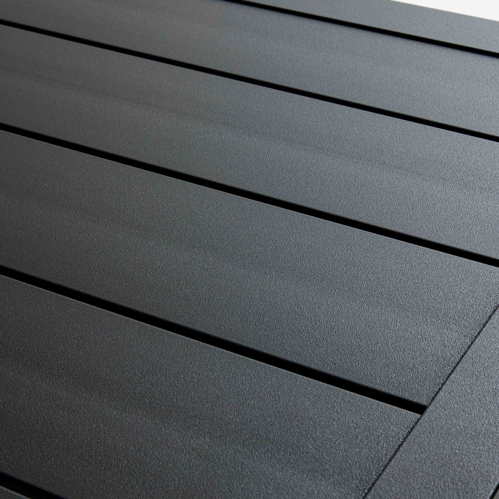 Mesa de jardín gris alta de pie de 60 x 60 cm y 4 sillas altas de aluminio