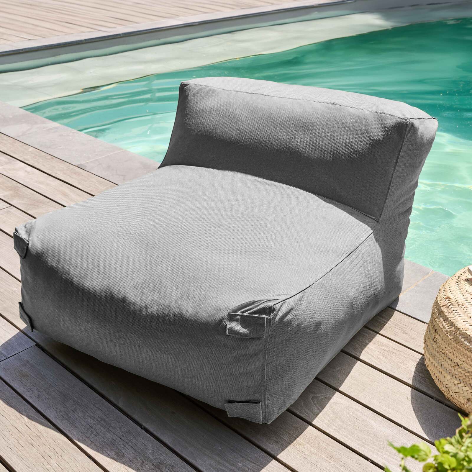 Sofá modular de exterior con 3 sillones y 1 puf