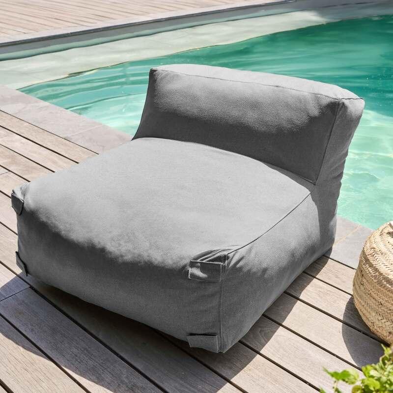 Sofá modular de exterior con 3 sillones y 1 puf