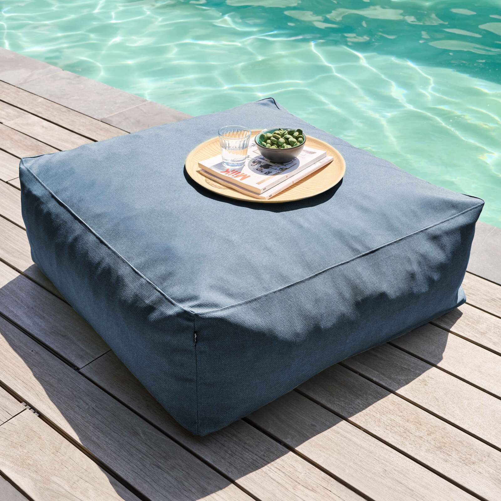 Sofá modular de exterior de 3 sillones, 2 sillones esquineros y 1 puf