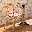 Silla de jardín estilo bistro parisino de aluminio y ratán sintético con reposabrazos