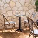 Silla de jardín estilo bistro parisino de aluminio y ratán sintético