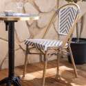 Silla de jardín estilo bistro parisino de aluminio y ratán sintético