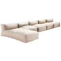 Sofá modular de exterior con 4 sillones y 1 chaise longue