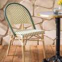 Silla de jardín estilo bistro parisino de aluminio y ratán sintético