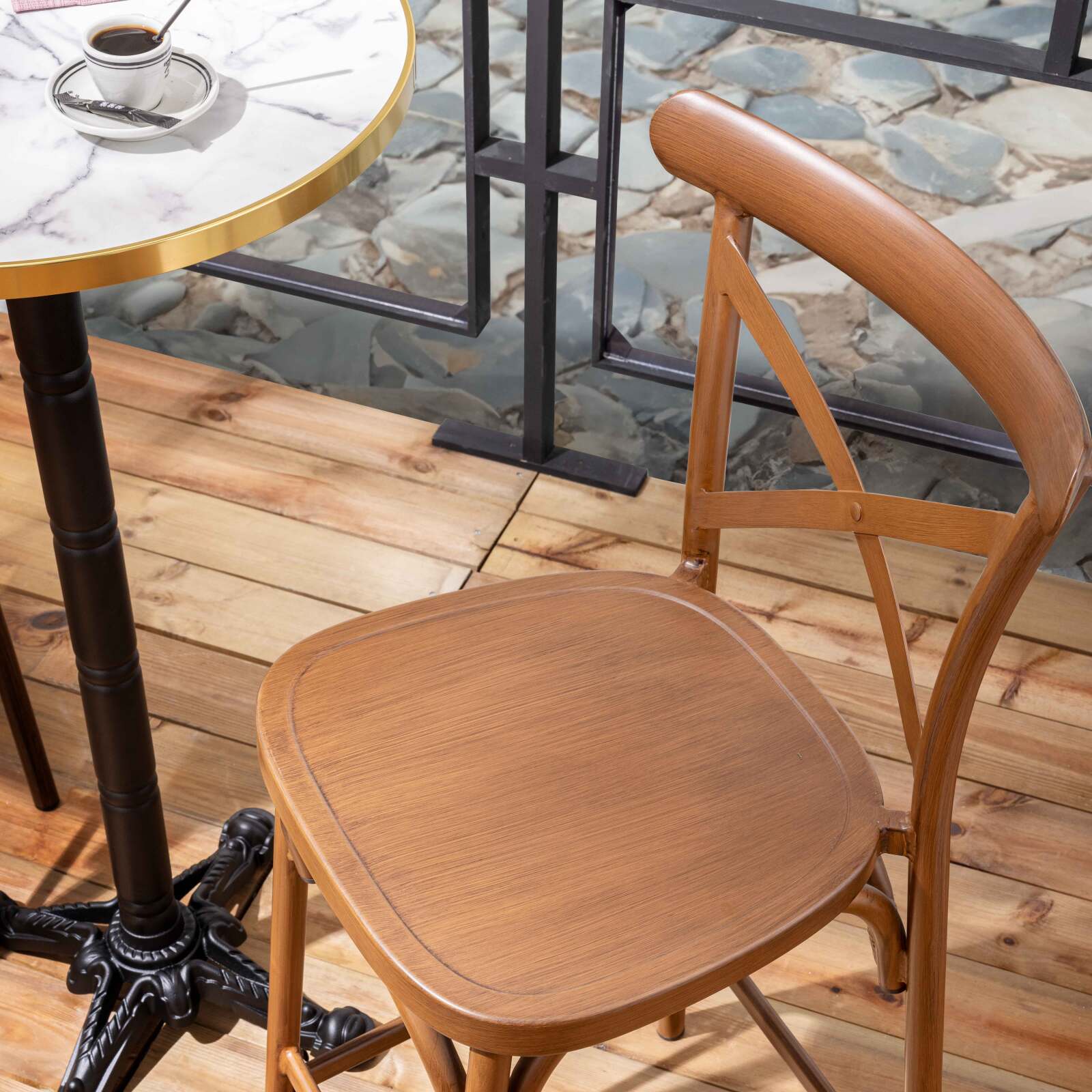 Silla alta de jardín de aluminio