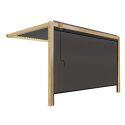 Pérgola bioclimática de aluminio de 3 x 4 m con decoración de madera y 1 toldo