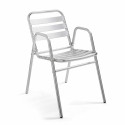 Silla bistró de aluminio gris