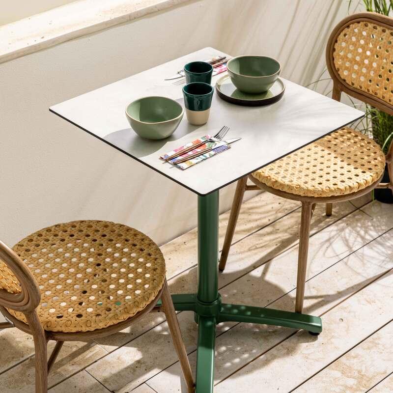 Silla de jardín de aluminio y ratán sintético