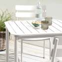 Mesa de terraza cuadrada 70 x 70 cm y 2 sillas de aluminio