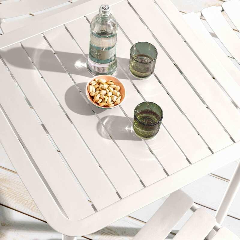 Mesa de terraza cuadrada 70 x 70 cm y 2 sillas de aluminio (3/7)