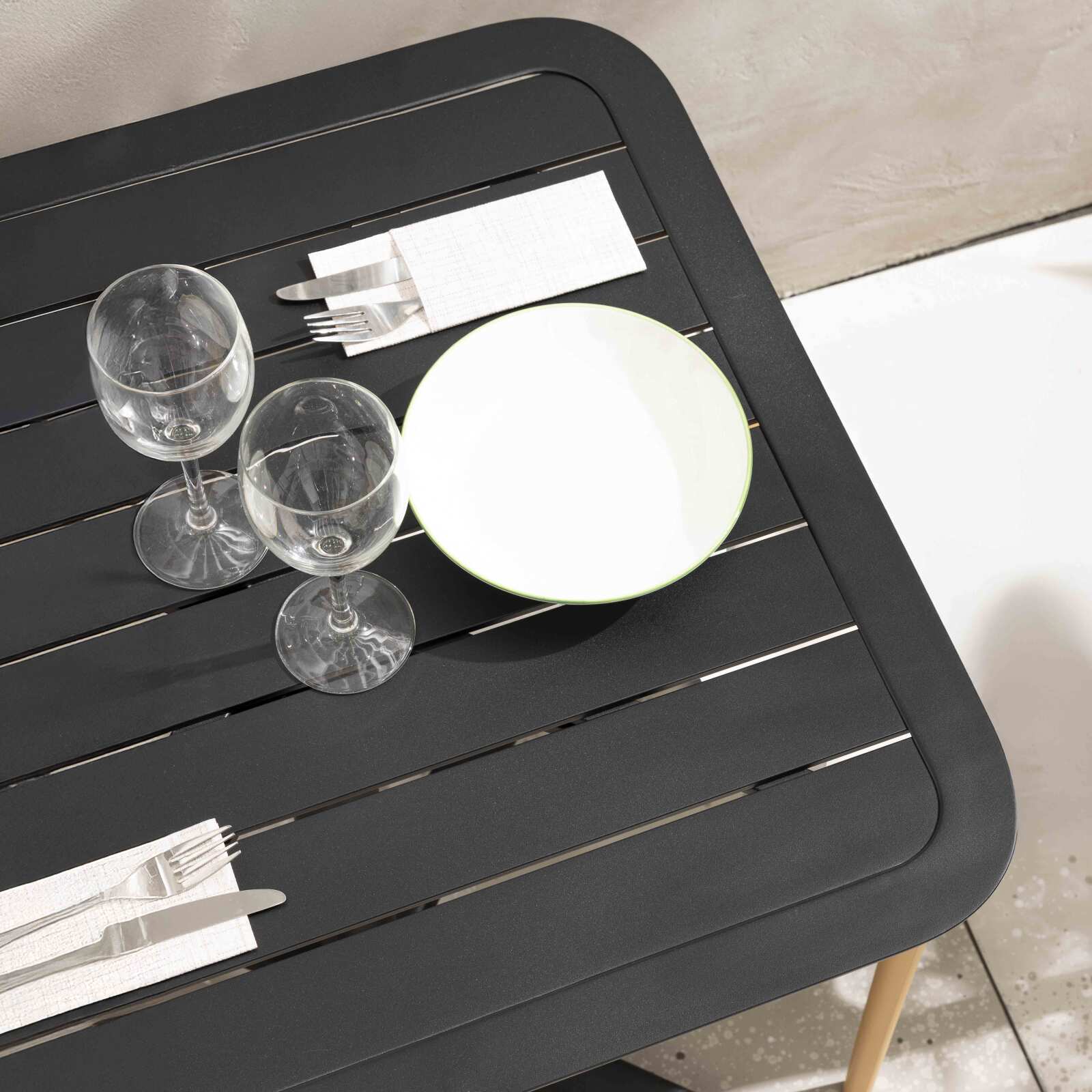 Tablero cuadrado de aluminio para terraza 70 x 70 cm