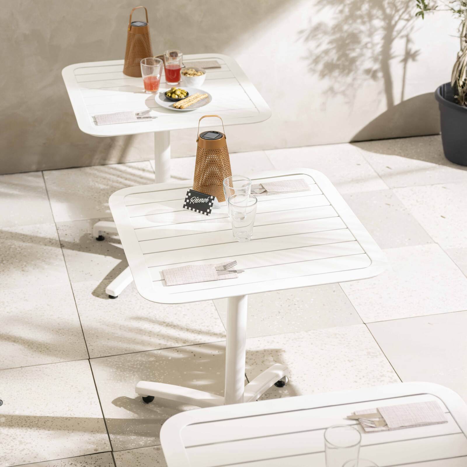 Tablero cuadrado de aluminio para terraza 60 x 60 cm