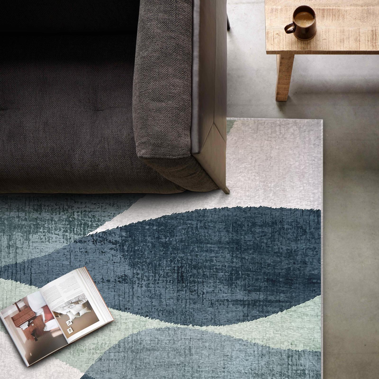 Alfombra rectangular de chenilla de poliéster de pelo corto 