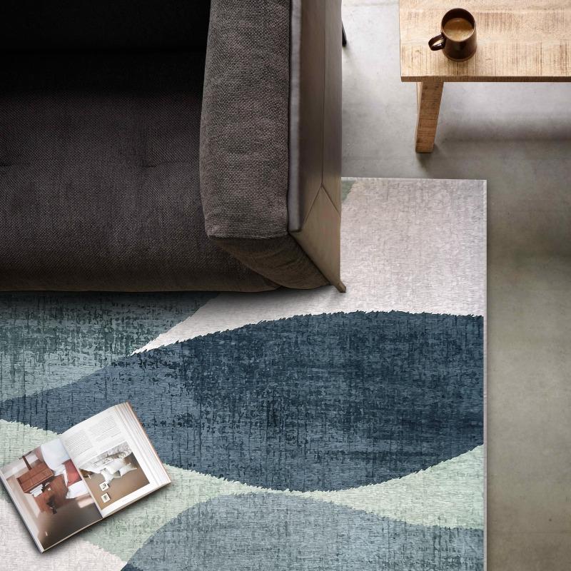 Alfombra rectangular de chenilla de poliéster de pelo corto 