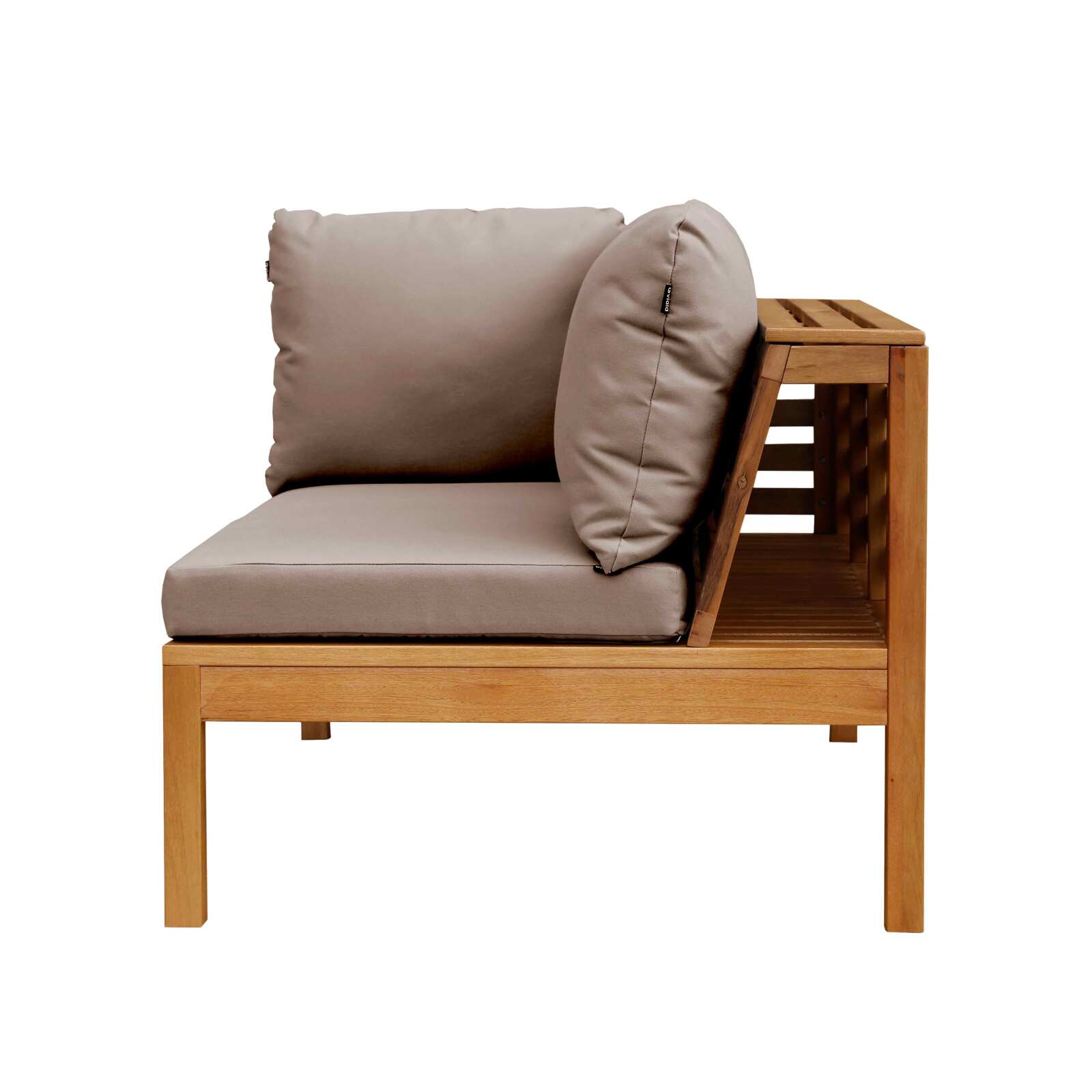 Sofá izquierdo de jardín bajo de madera de eucalipto FSC®