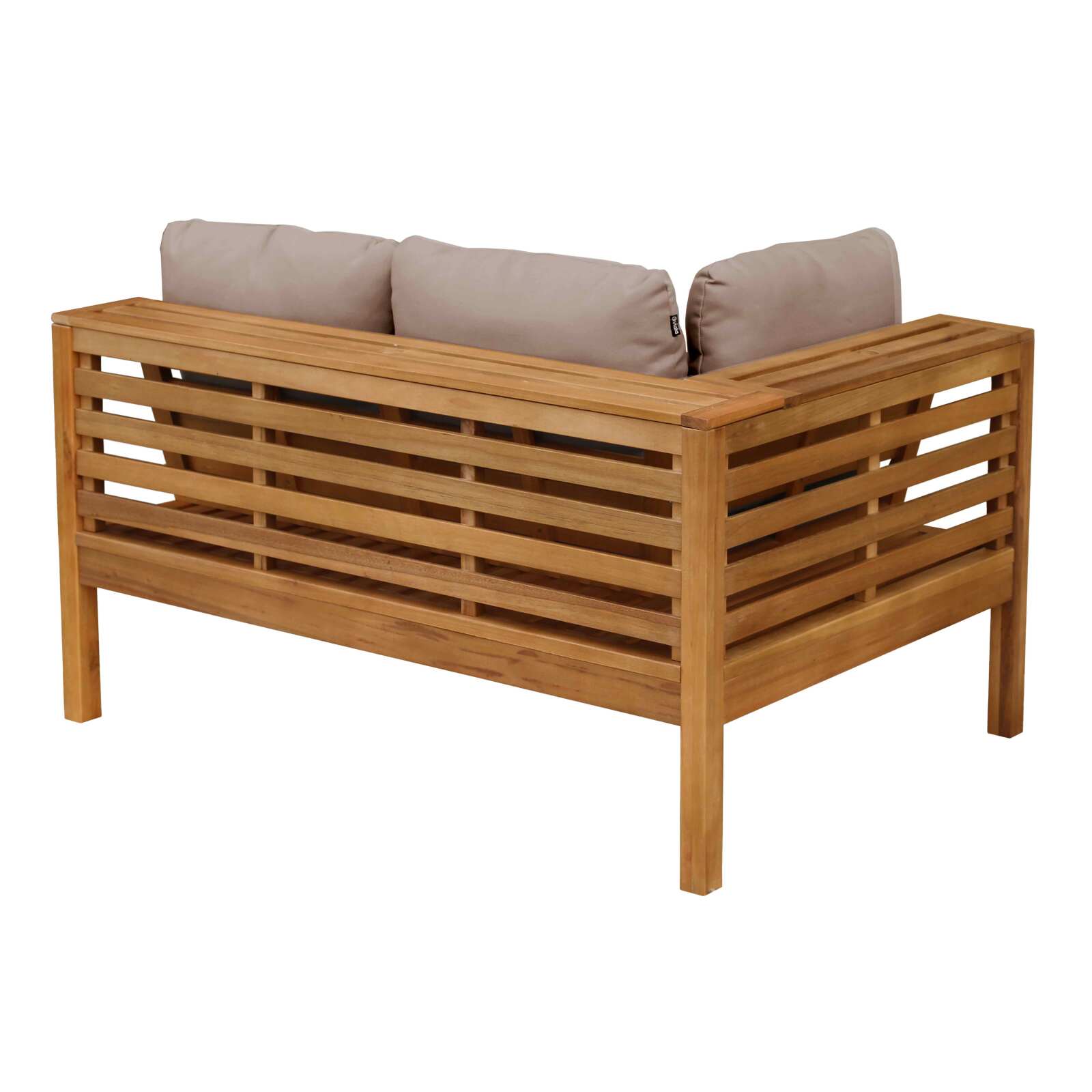 Sofá izquierdo de jardín bajo de madera de eucalipto FSC®