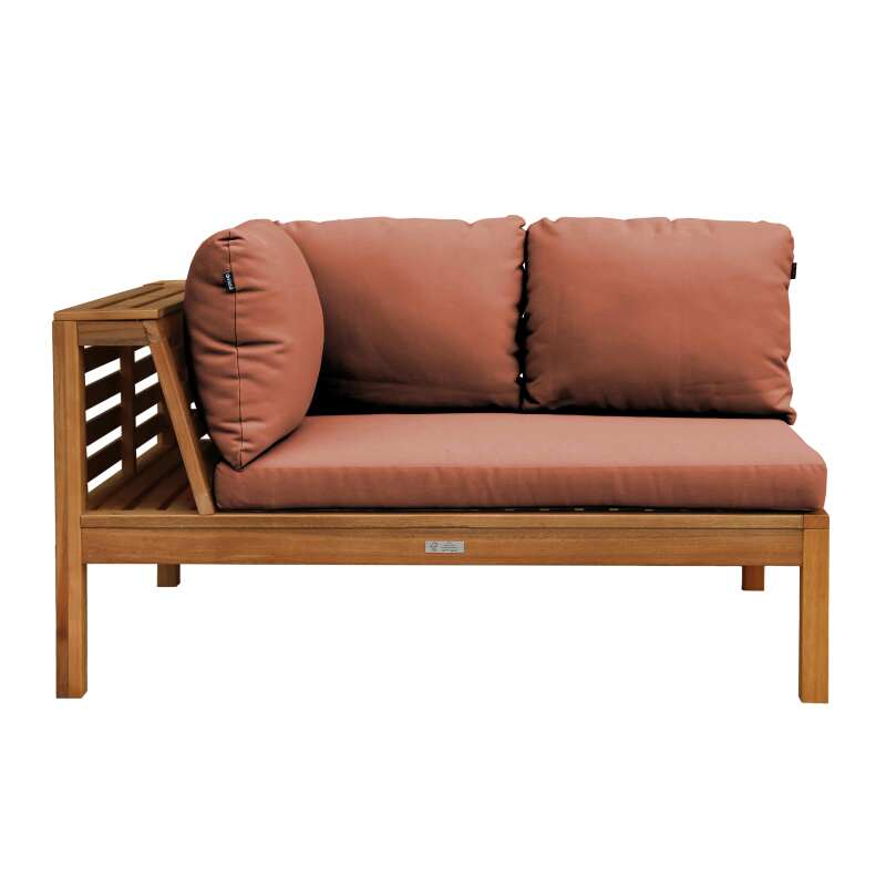 Sofá izquierdo de jardín bajo de madera de eucalipto FSC® (3/7)