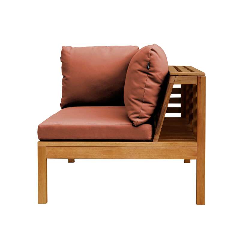 Sofá izquierdo de jardín bajo de madera de eucalipto FSC® (4/7)