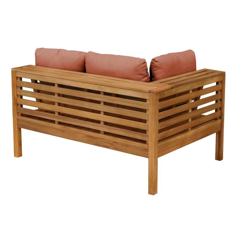 Sofá izquierdo de jardín bajo de madera de eucalipto FSC®