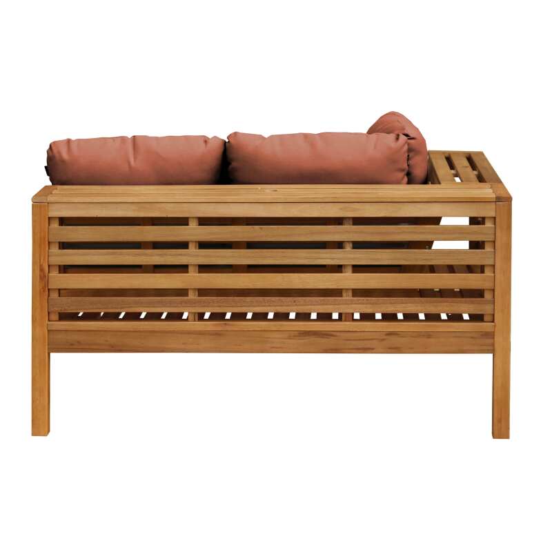 Sofá izquierdo de jardín bajo de madera de eucalipto FSC®