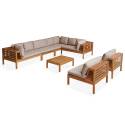 Conjunto de jardín de 8 plazas con mesa de madera de eucalipto FSC®