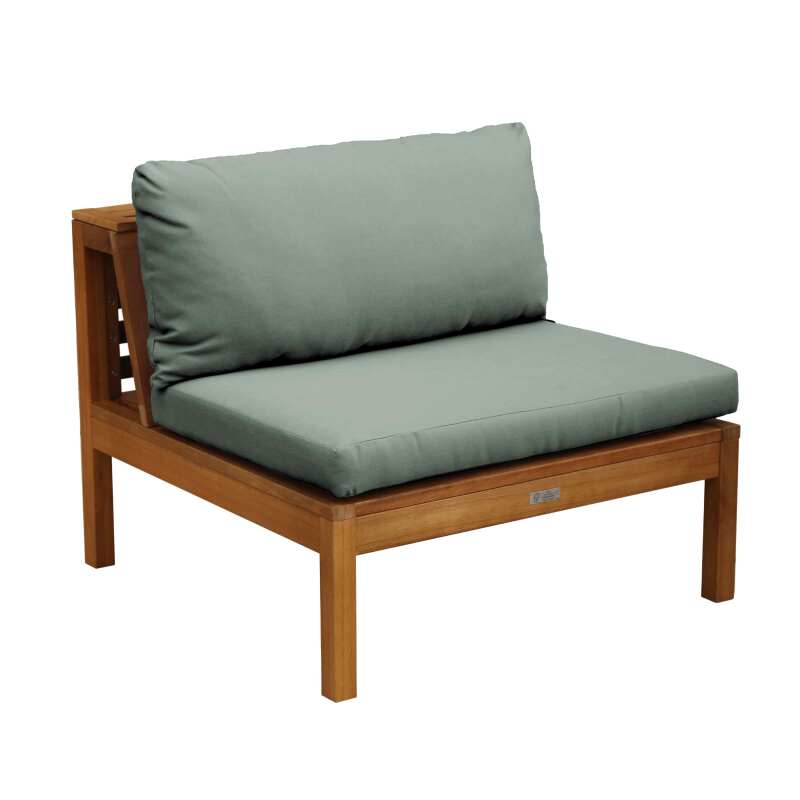 Mueble de jardín de esquina baja de 4 plazas con mesa de madera de eucalipto FSC®