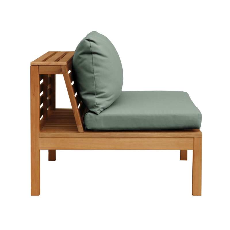 Mueble de jardín de esquina baja de 4 plazas con mesa de madera de eucalipto FSC®