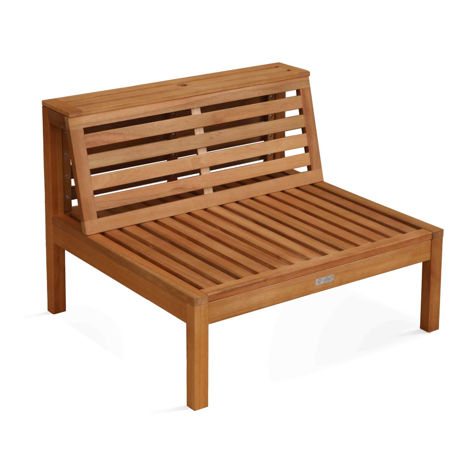 Mueble de jardín de esquina baja de 4 plazas con mesa de madera de eucalipto FSC®