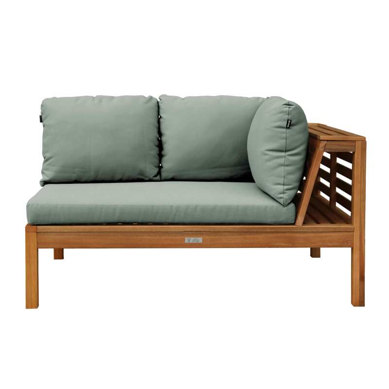 Mueble de jardín de esquina baja de 4 plazas con mesa de madera de eucalipto FSC®