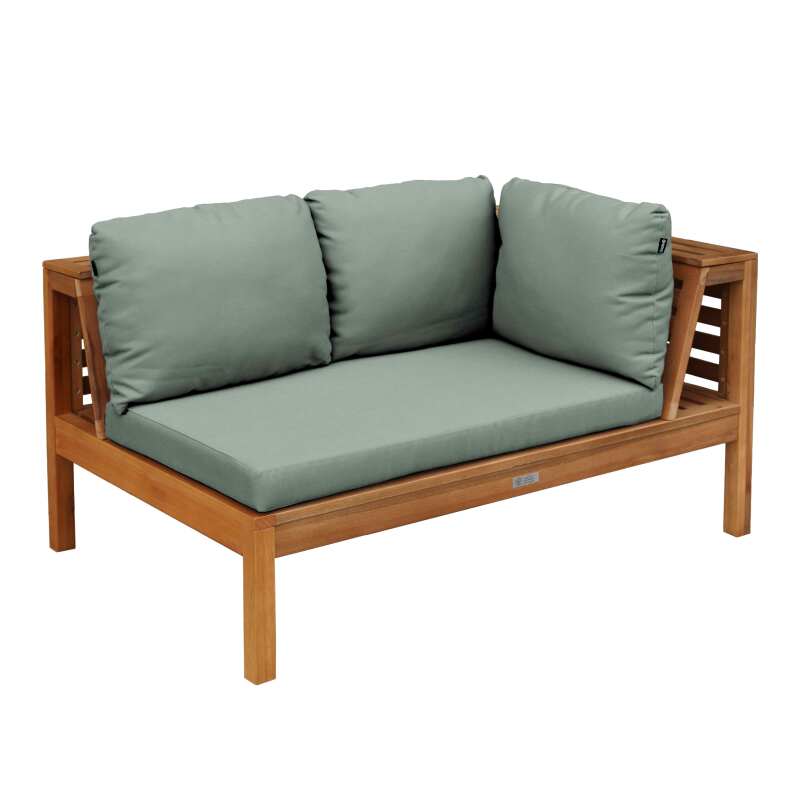 Mueble de jardín de esquina baja de 4 plazas con mesa de madera de eucalipto FSC®
