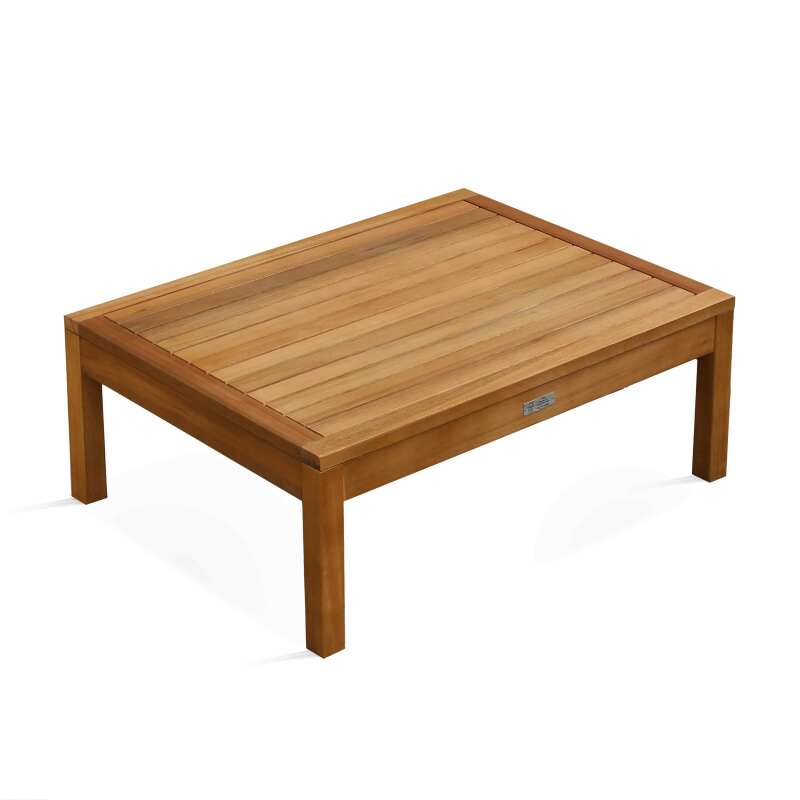 Mueble de jardín de esquina baja de 4 plazas con mesa de madera de eucalipto FSC®
