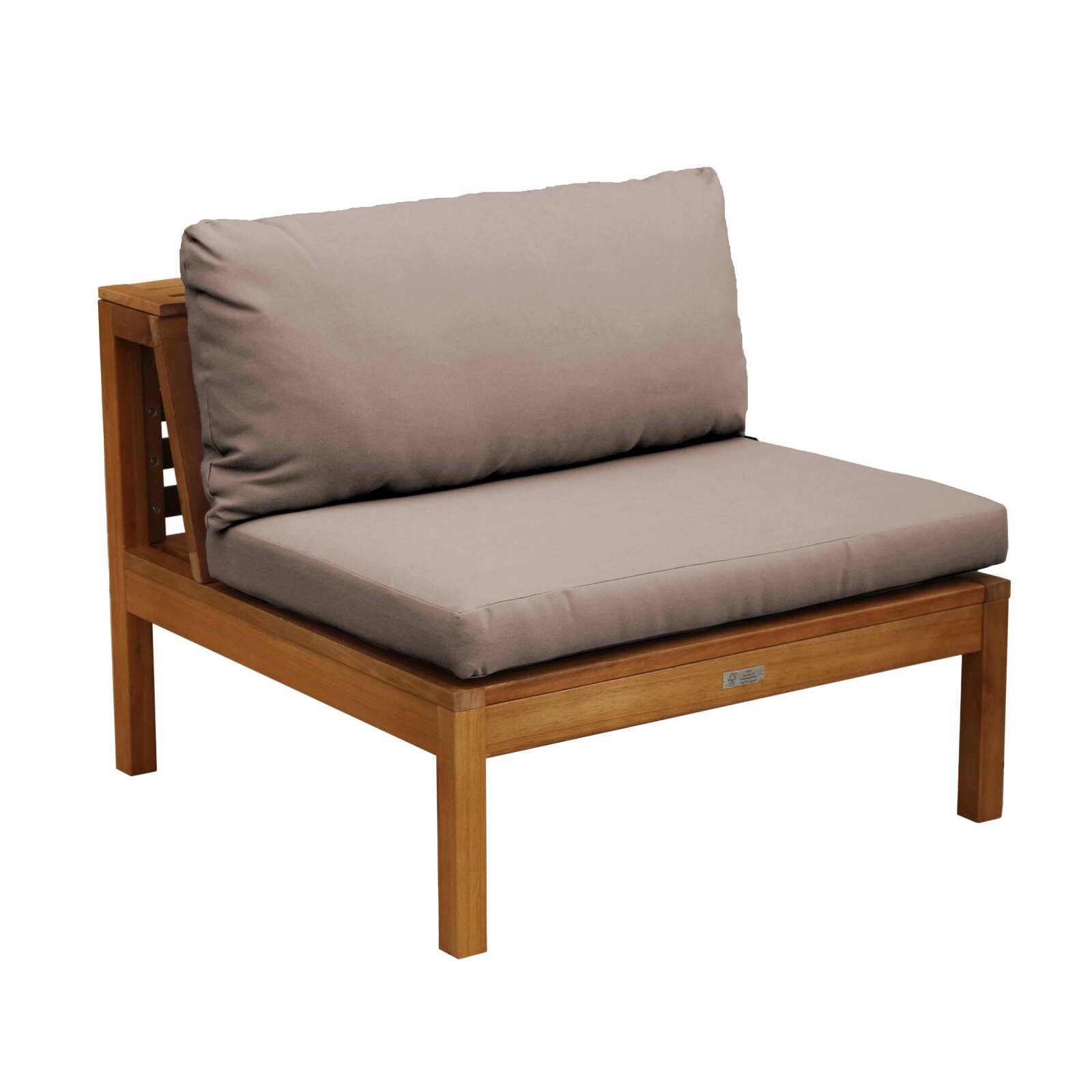 Sofá de jardín en forma de L de 5 plazas con mesa de madera de eucalipto FSC®