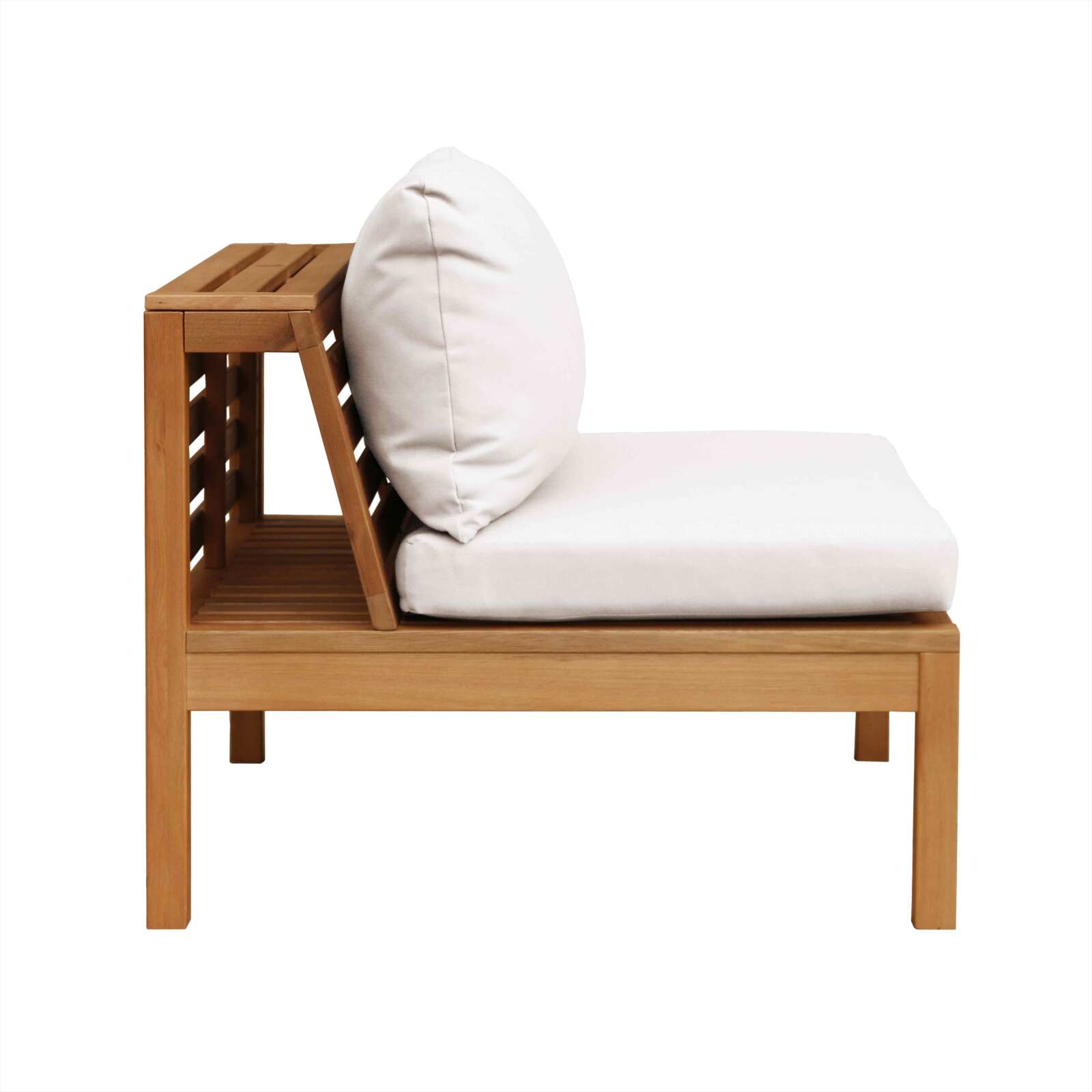 Sofá de jardín en forma de L de 5 plazas con mesa de madera de eucalipto FSC®