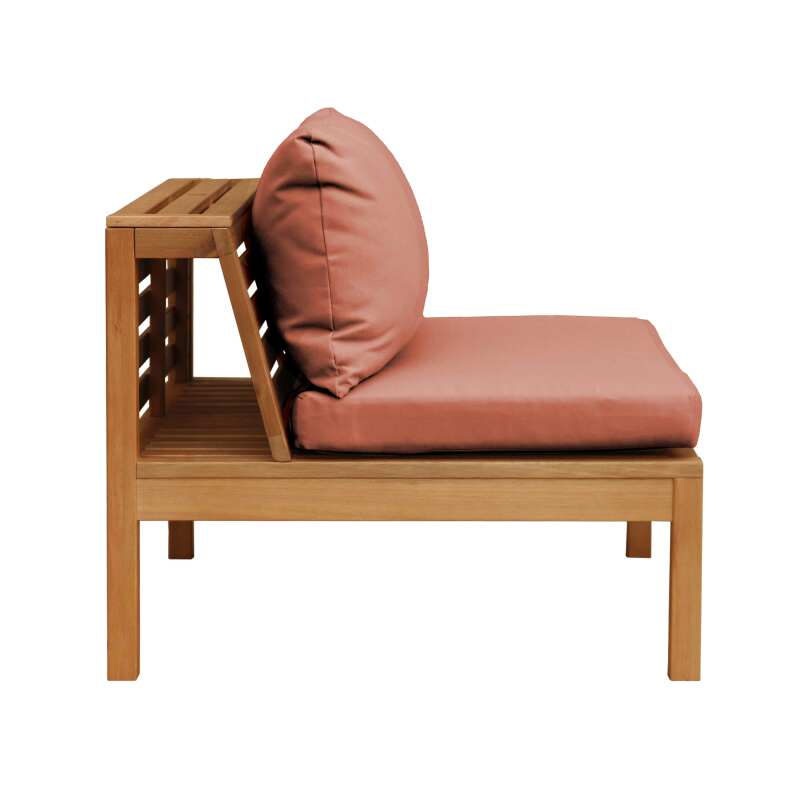 Sofá de jardín en forma de L de 5 plazas con mesa de madera de eucalipto FSC®