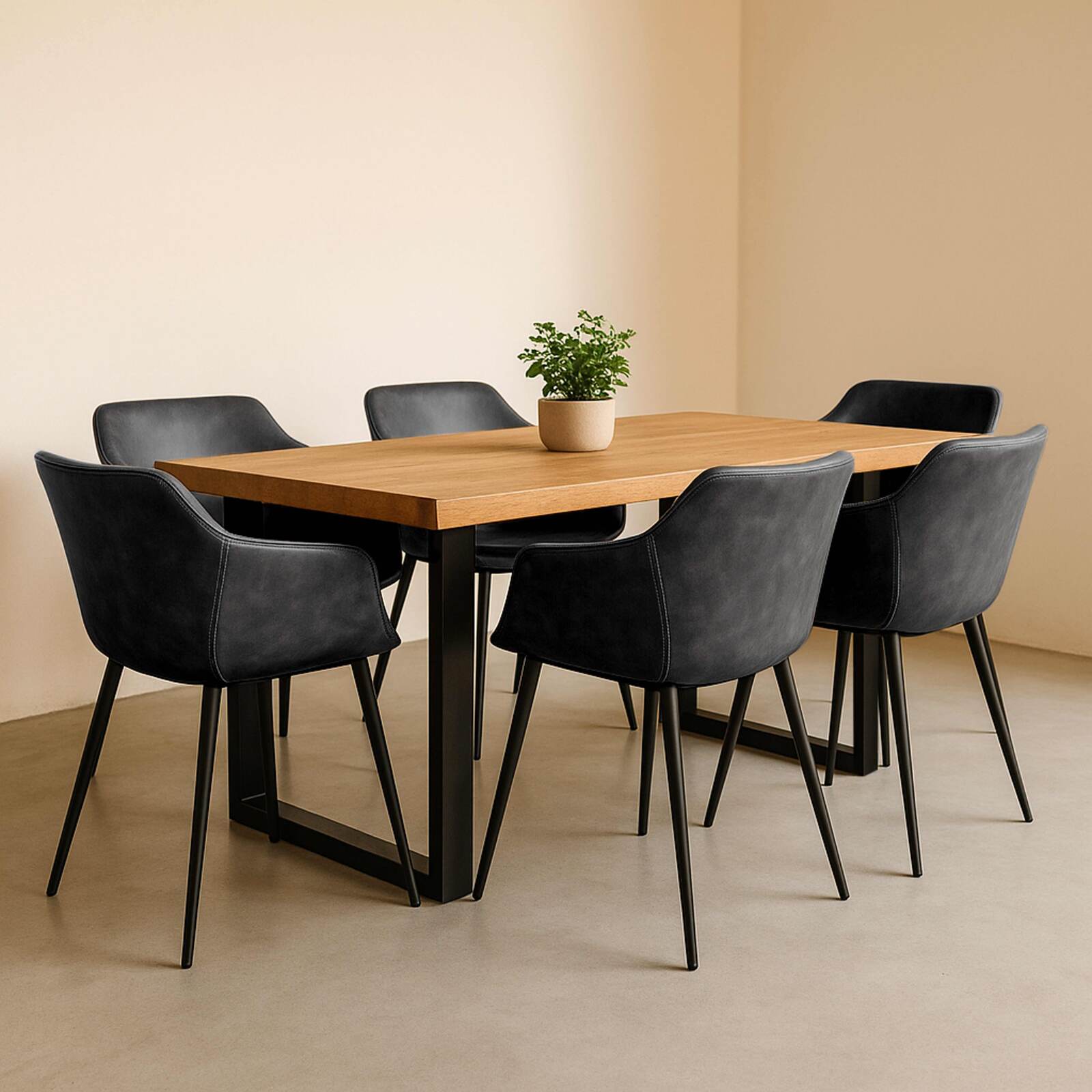 Conjunto de 2 sillones industriales en acero y textil revestido.