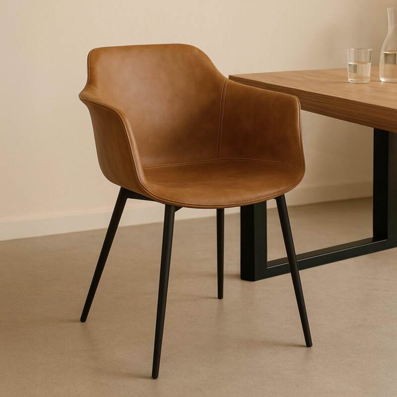 Conjunto de 2 sillones industriales en acero y textil revestido.