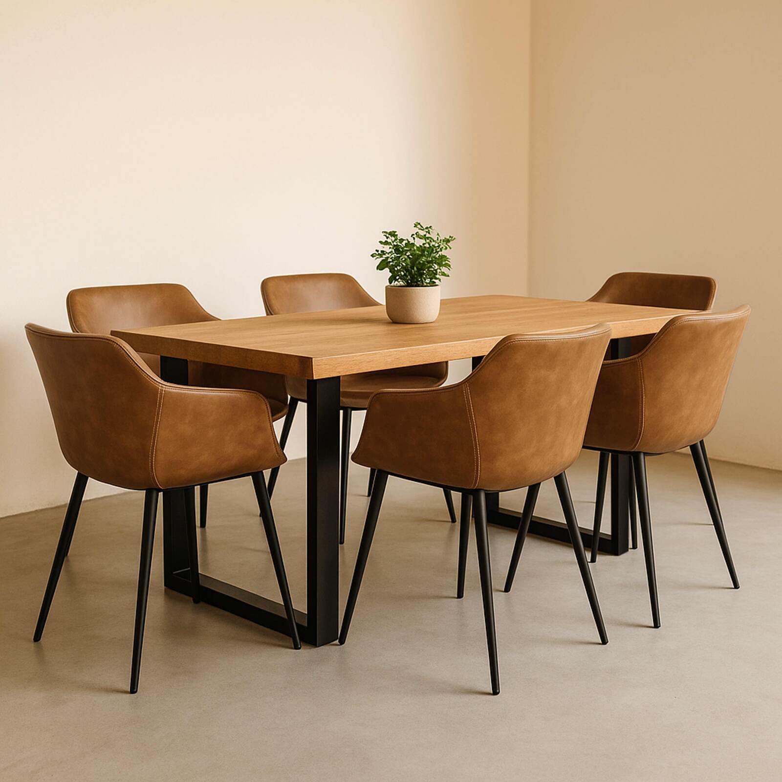 Conjunto de 2 sillones industriales en acero y textil revestido.