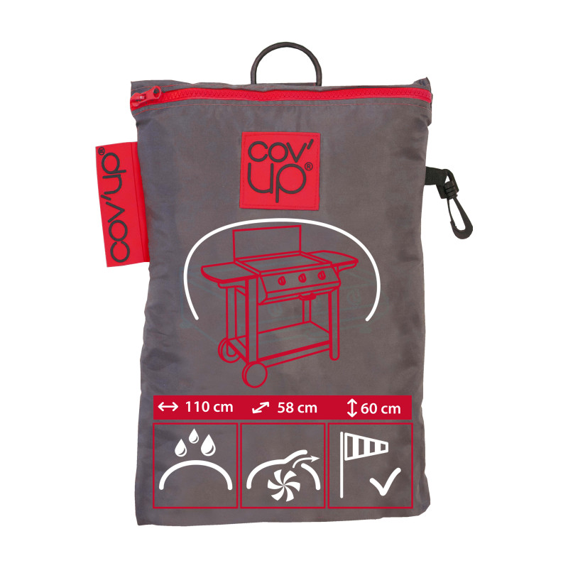 Funda gris para barbacoa rectangular 110 x 58 x 60 cm (4/5)