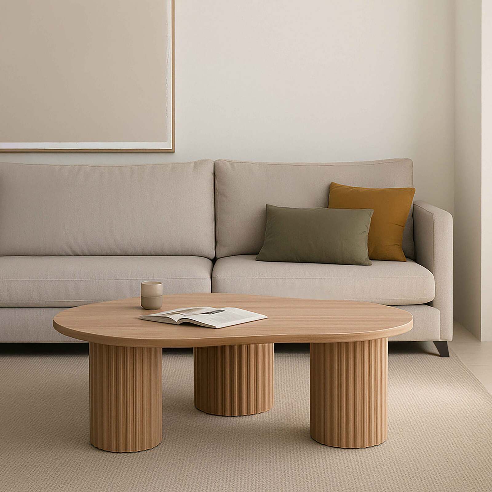 Mesa de centro de MDF con decoración de melamina