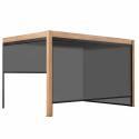Pérgola bioclimática adosada 4x3m aluminio efecto madera motorizada/iluminada con 1, 2 o 3 persianas